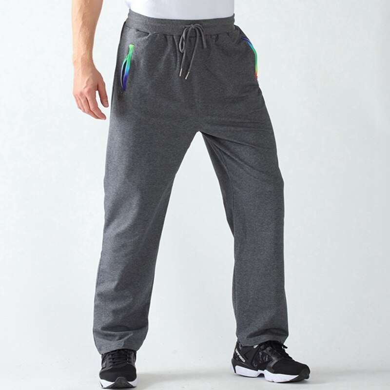 summer men sweatpants sports pants big size 7XL 8XL 9XL man elasticity pants Elastic waist Straight Trouser pockets with zipper