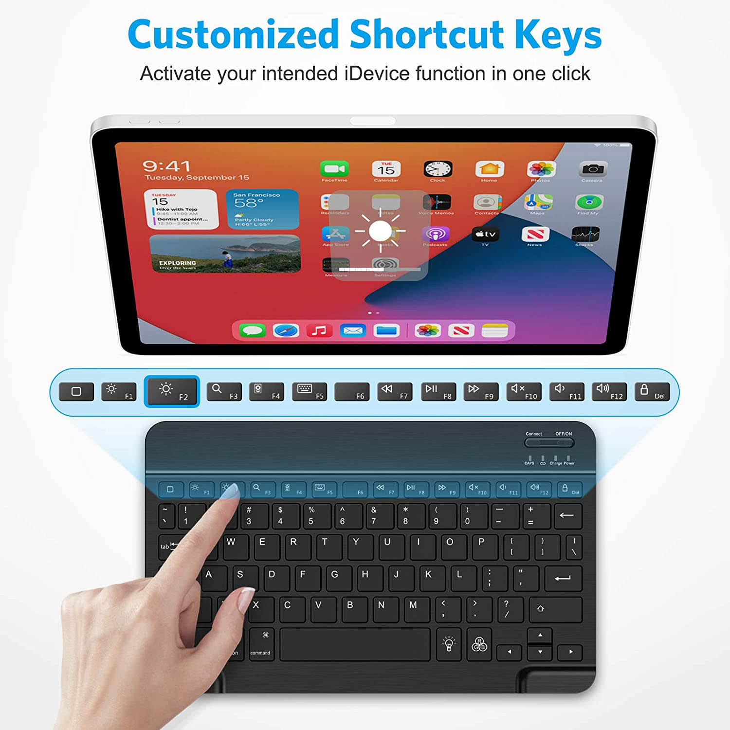 RGB Bluetooth Keyboard Wireless Backlit Keyboard Bluetooth Rechargeable Backlight Keypads for iOS Android Windows Tablet Phone