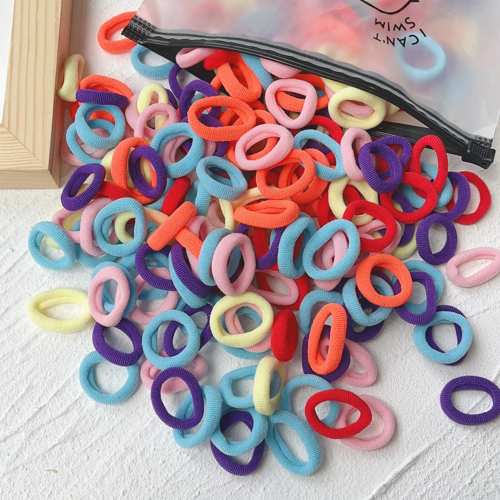 20/50/100 Uds. Lazos elásticos básicos coloridos de nailon para el cabello para niñas, coleta para sujetar, banda de goma, accesorios para el cabello para niños