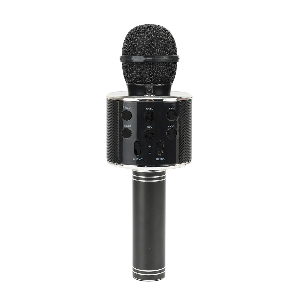 WS858 Wireless Usb Microphone Condenser Karaoke Mic Bluetooth Stand Radio Mikrofon Studio Recording Studio: Black
