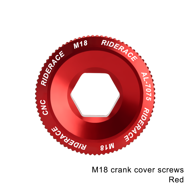 Boulon de fixation de bras de manivelle de vélo, écrou de pédalier en alliage d'aluminium, couvercle de manivelle de vélo vtt, bouchon à vis M18 M20 boulon pour capuchon de boulon de manivelle Shimano: Rouge