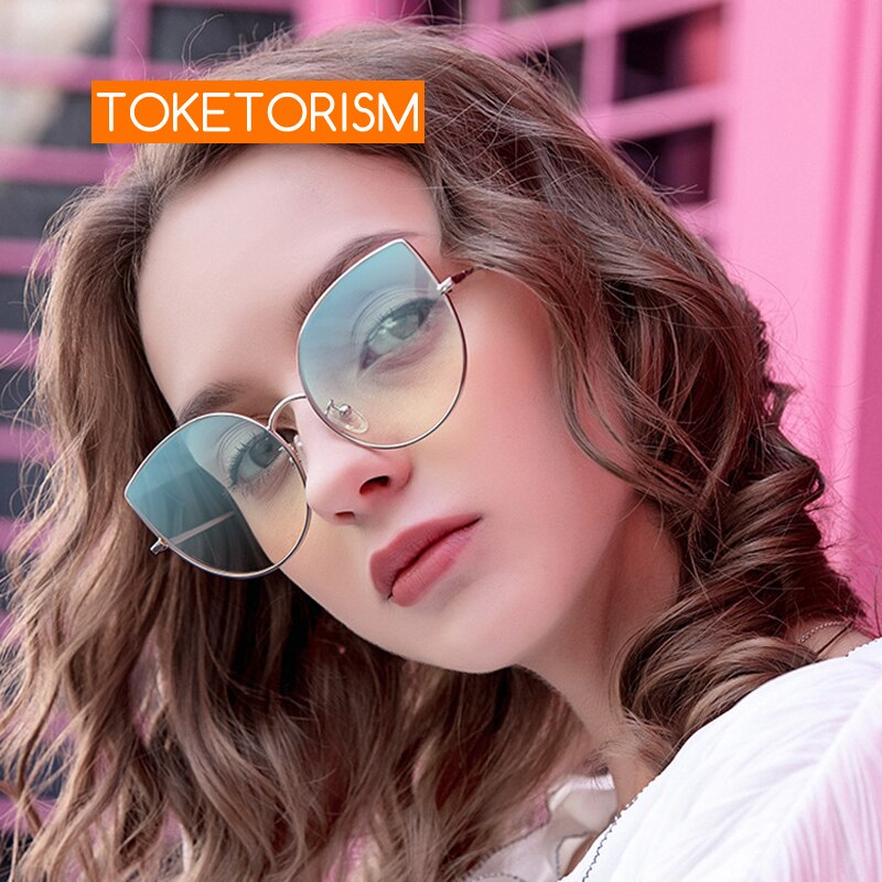 Toketorism Anti Reflective Prescription Lenses Anti UV Gradient Tint Lens for Glasses Frame and Trimming Rimless Sunglass