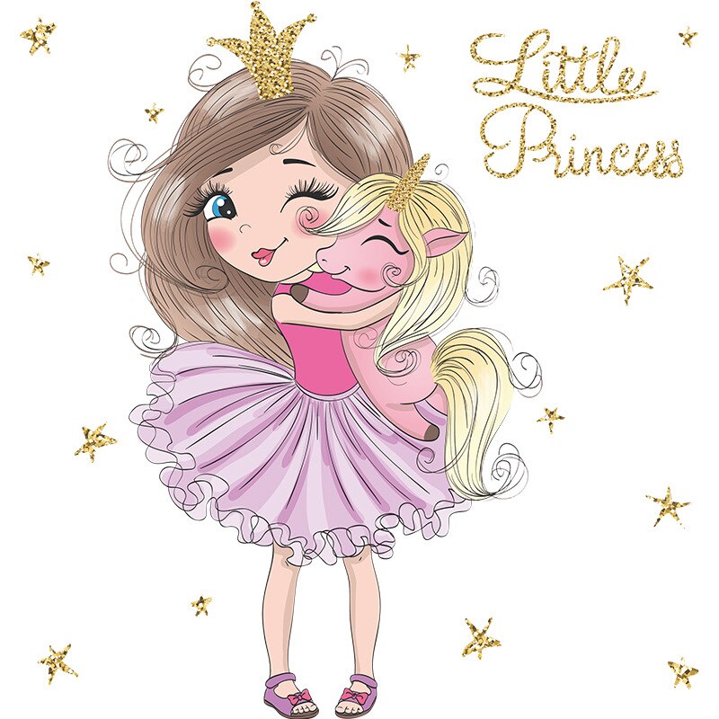 Zwaan En Dansen Prinses Muurstickers Baby Meisje Slaapkamer Decoratie Vinyls Huis Muur Decor Kinderkamer Decoratie Stickers: C