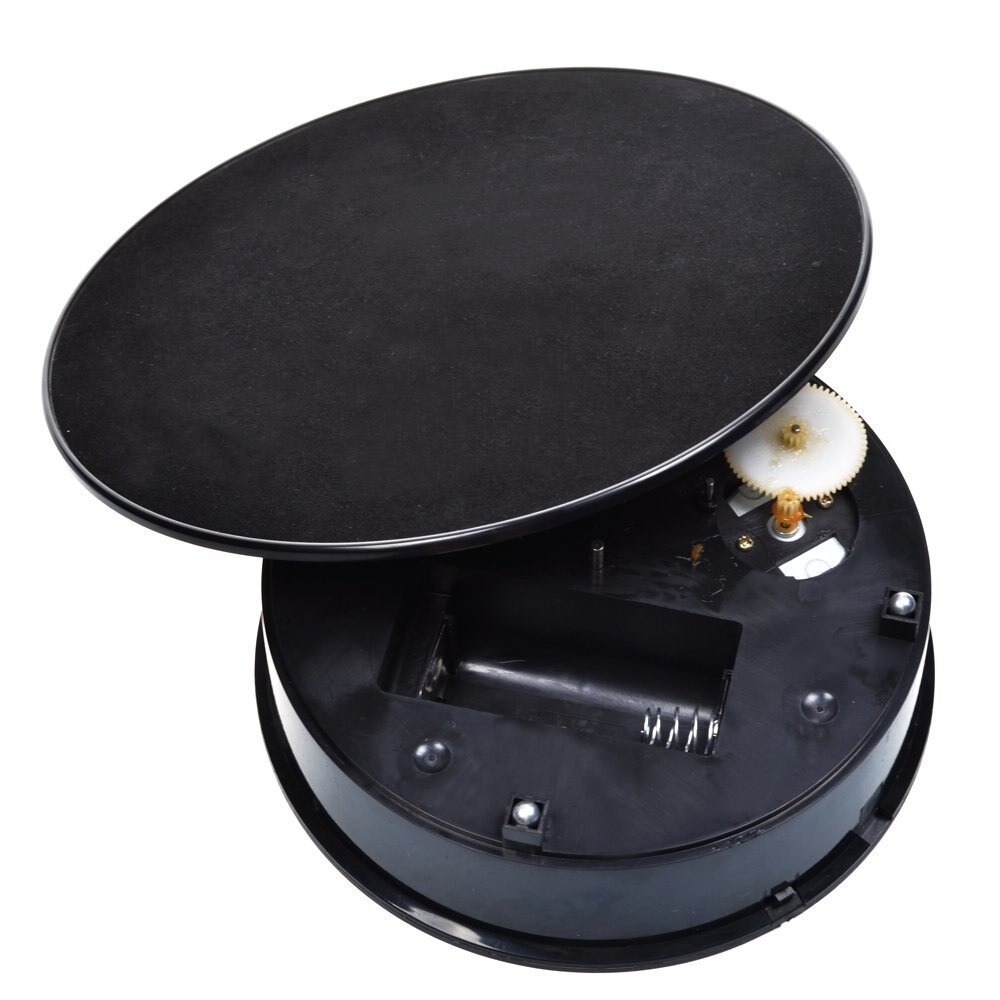 2 pieces/lot Black Velvet Top Motorized Rotating Display Turntable Ideal for Jewelry Hobby Collectible Product
