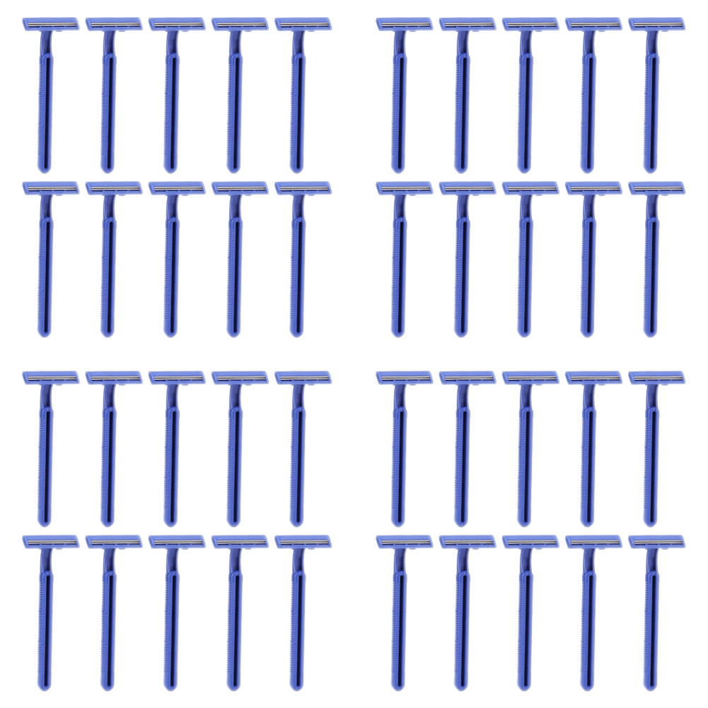 2-- lagers blad bärbar manuell rakhyvel engångsrakblad i rostfritt stål kroppsskäggtrimmer för bad, hotellresor: Grön