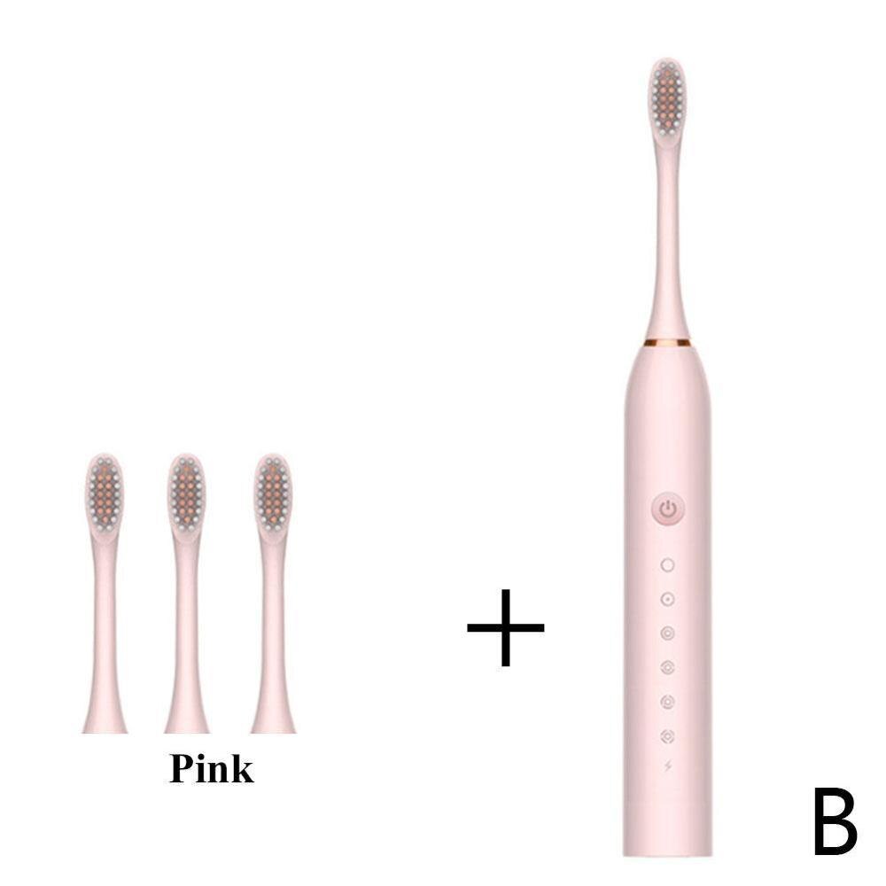 Electric Toothbrush Sonic Vibration 6 Files Adult Household Soft Fur USB Charging Waterproof Electric Toothbrush