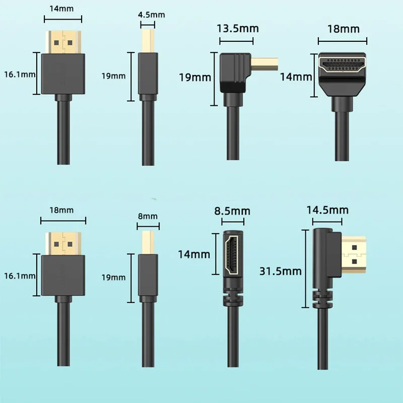 Cable HDMI 2.1 de 90 grados: grafeno mejorado para instalaciones que ahorran espacio | Cable auxiliar HDMI de 8K, 3D y alta velocidad de actualización