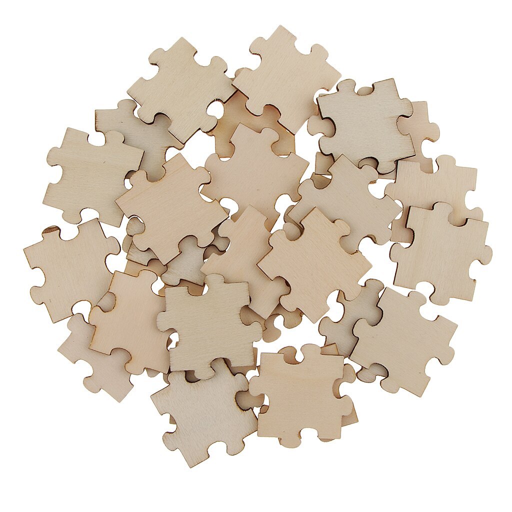 50 Stuks 40 Mm Thuis/School Onderwijs Accessoire Blank Houten Puzzel Embellishments Hout Plakjes Speelgoed Bruiloft Art Craft