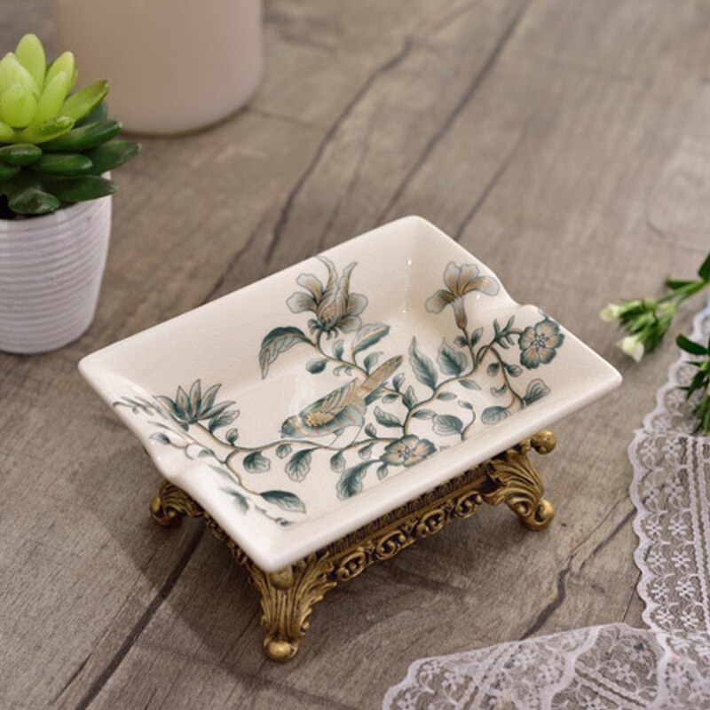Estilo clássico europeu de cerâmica pastel pequena caixa sabão prato do banheiro hotel personalidade criativa moda sabão prato 4043: A