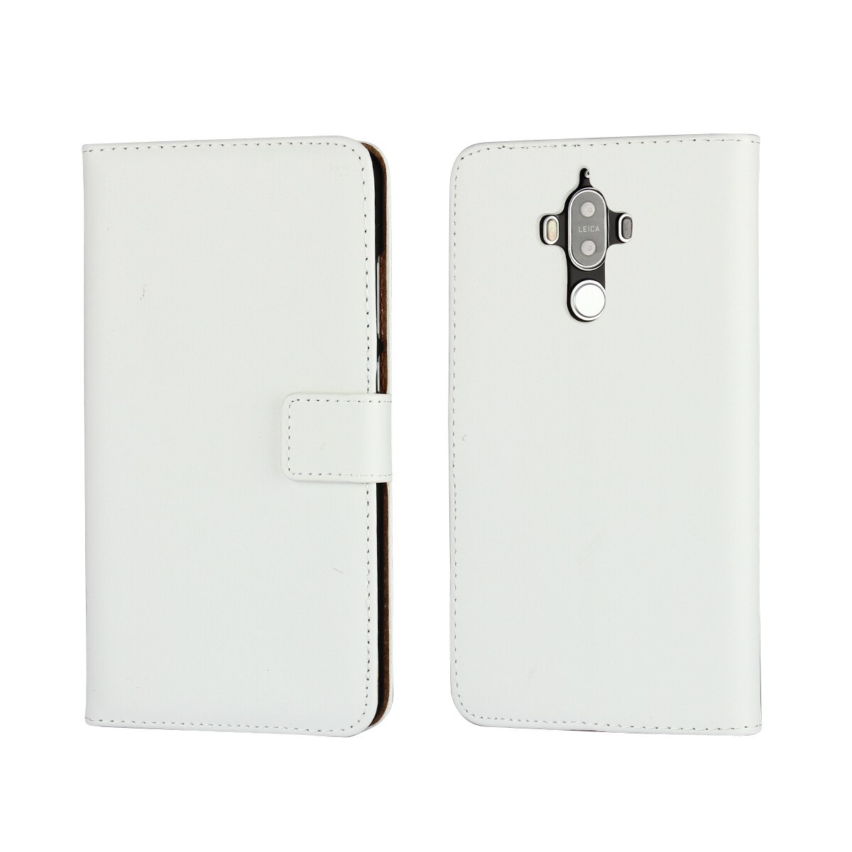 Funda de cuero Pu para Huawei Mate 9, funda protectora Retro con tapa, para Huawei Ascend Mate 9 GG: Blanco / Case aadd Glass Film