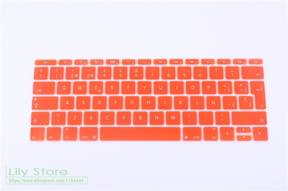 Silicone Keyboard Cover for MacBook 12" A1534 & MacBook Pro 13" A1708 - Ultra-thin Dustproof & Waterproof Skin: Orange