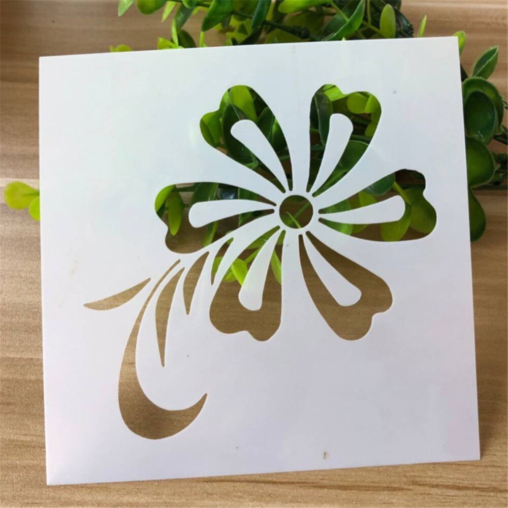 Plantilla de pintura de hojas y flores, plantilla de estampado de álbum de recortes, bricolaje, tarjeta de papel en relieve, plantilla hueca de flores: 1