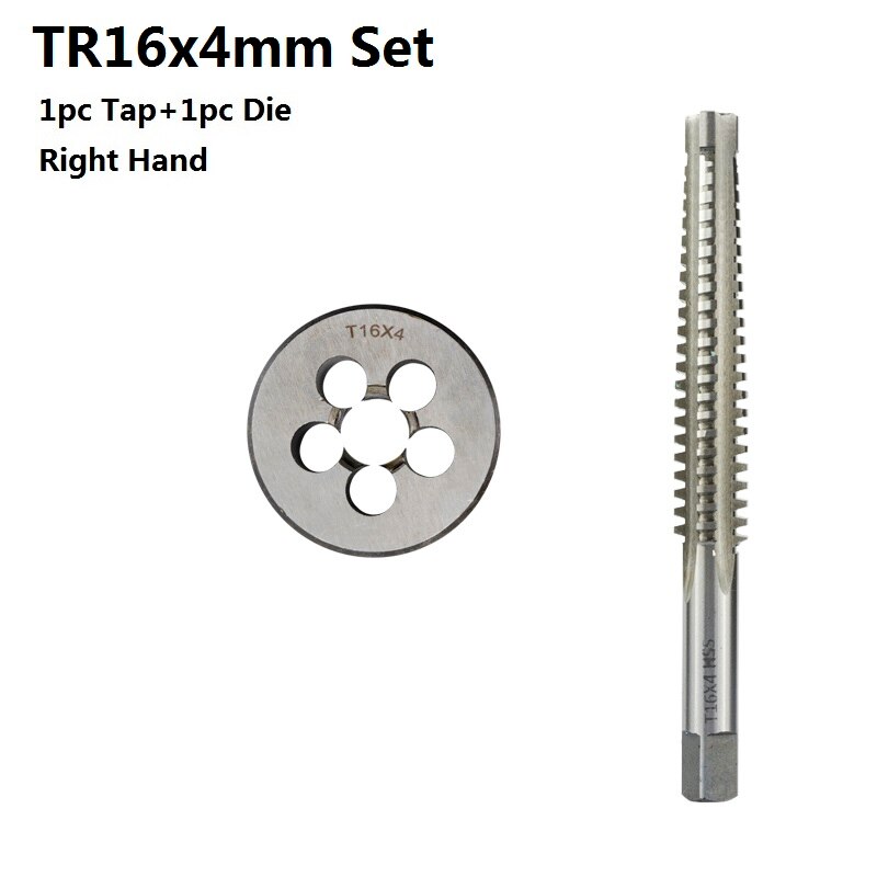Hss skruvgänga och matrisuppsättning 2 st höger rotation cnc för metallbearbetningssats maskinplugg skruvborrborr runt matris: 2 st  tr16 x 4 set