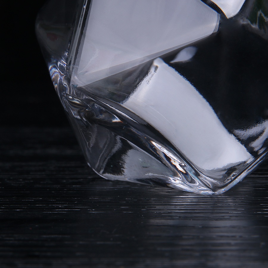 Verre à whisky transparent à fond triangulaire | Verre rond de 300ml coupe à vin en verre