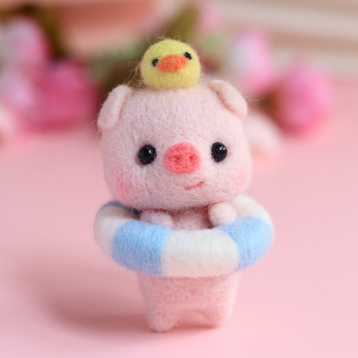 Jiwuo Wool Felt Animal Pig Neddle Felting Kit Material Package Felting Wool Handmade Wool Felt Doll Toy Craft Kits for Adults: 1