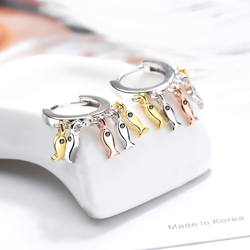 100% 925 Sterling Silber Süße Fisch Damen Zucht Ohrringe Förderung Schmuck Frauen Neue Anti Allergie