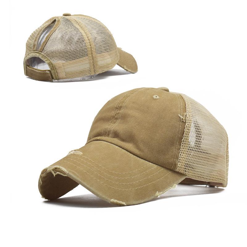 Gorra de béisbol de malla ajustable con cola de caballo, gorra de béisbol con cola de caballo ajustable, sombrero de béisbol lavada, sombreros para hombres y mujeres, Multicolor: 8