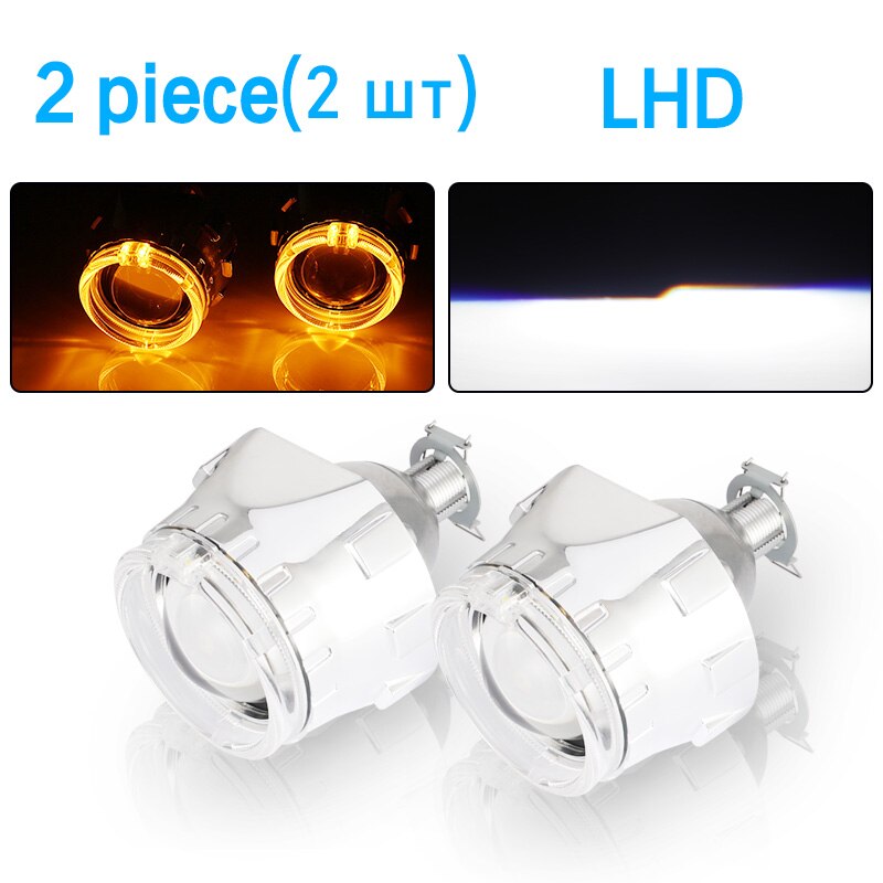 Projecteur Lentille Mini BI Xenon HID 2.5 Pouces - Angel Eyes LED Pour H4 H7 H1 H8 Voiture