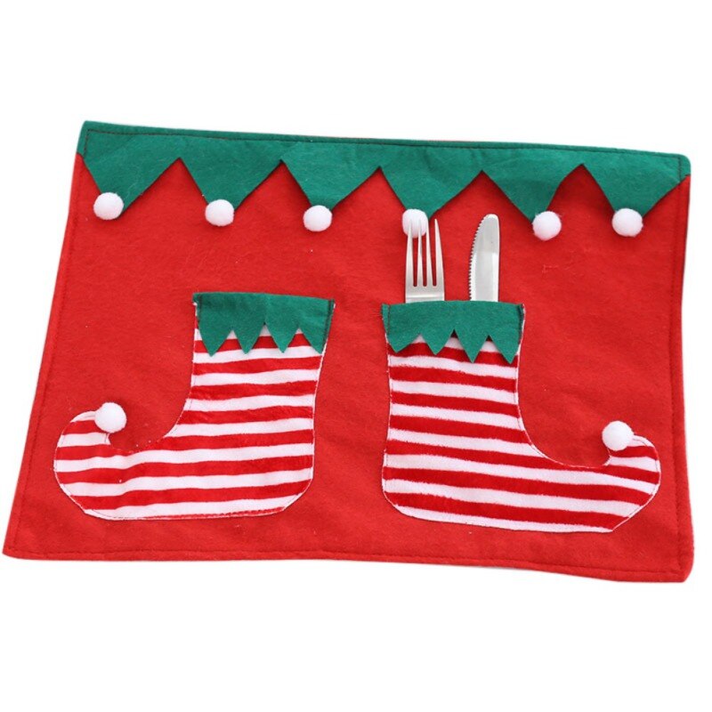 Christmas Bowl Knives Fork Placemat Table Decor Ca... – Vicedeal