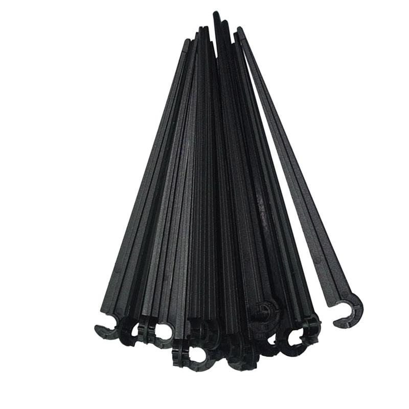 BESTOYARD 100 Uds soporte estacas plástico duradero sólido extraíble varilla fija para camas de flores vegetales manguera hierbas