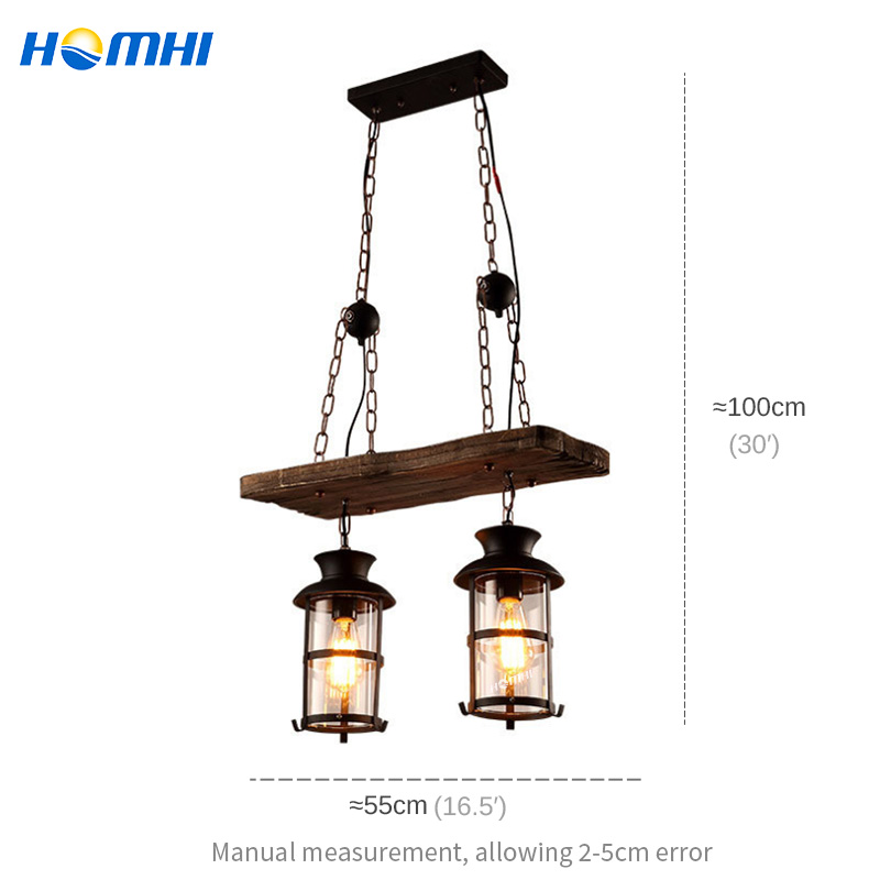 Luminaire industriel suspension cheval rétro lampe barre américaine suspension éclairage loft bois suspension luminaire lustre rustique