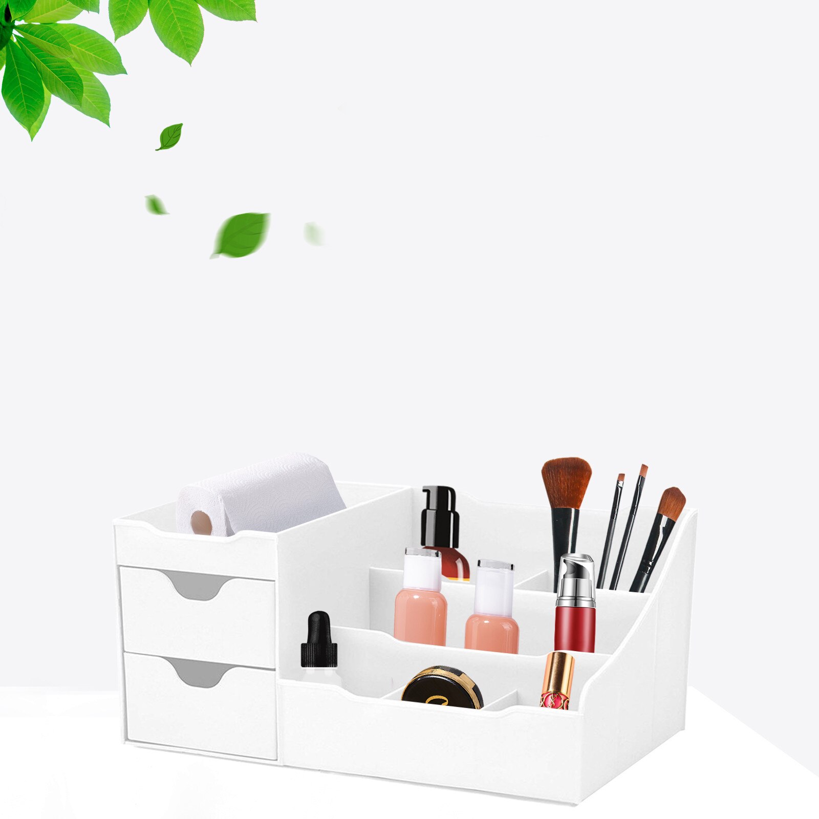 Desktop Makeup Jewelry Organizer Rangement Uncluttered Designs Makeup Organizer With Drawers White Cuisine Home #T2G