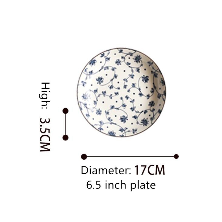 Japanse Stijl Keramische Keuken Plaat Servies Set Voedsel Gerechten Rijst Salade Noedels Kom Soep Keuken Cook Tool 1 Pc: 6.5inch plate