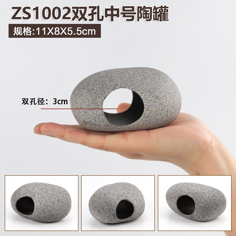 Fish Ceramic Aquarium Decor Cichlid Stone Rock Cave Stone Decoration Fish Tank Breeding Housing Shelter Ornament: ZS1002