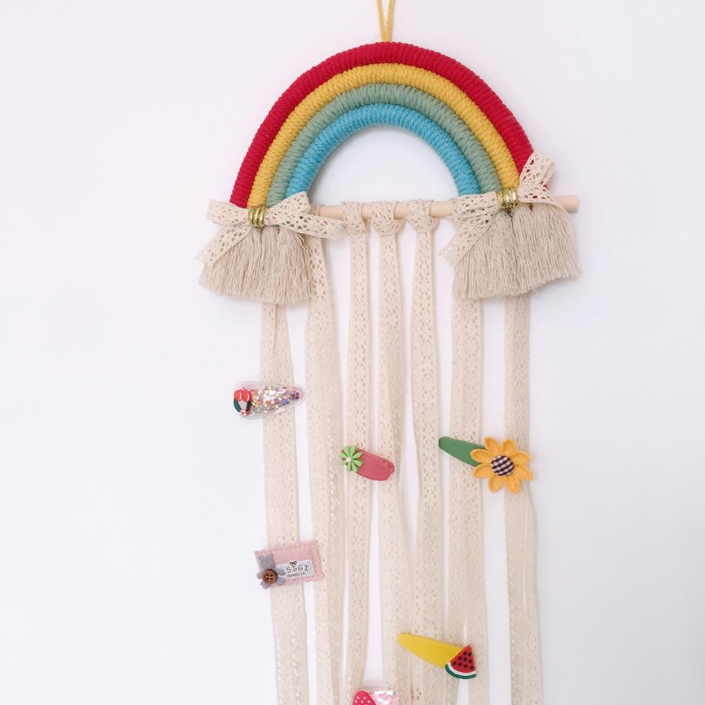 Style Cute Rainbow Hairpin Hair Clip Holder Storage Organizer Girl Room Hanging Ornament Decoration Crafts