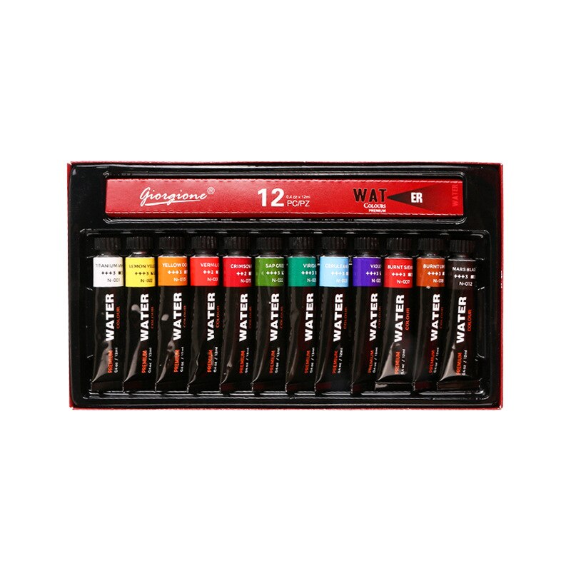 12/24 Kleur 12Ml Aluminium Buis Aquarel Verf Set Voor Kinderen Diy Student Beginners Praktijk Tekening Art Supplies