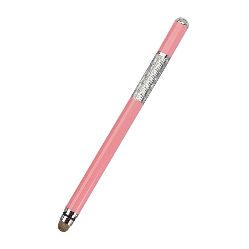2 In 1 Multifunction Fine Point Touch Screen Metal Capacitive Stylus Pen For iPhone iPad Smart Phone CellPhone Tablet PC: Pink