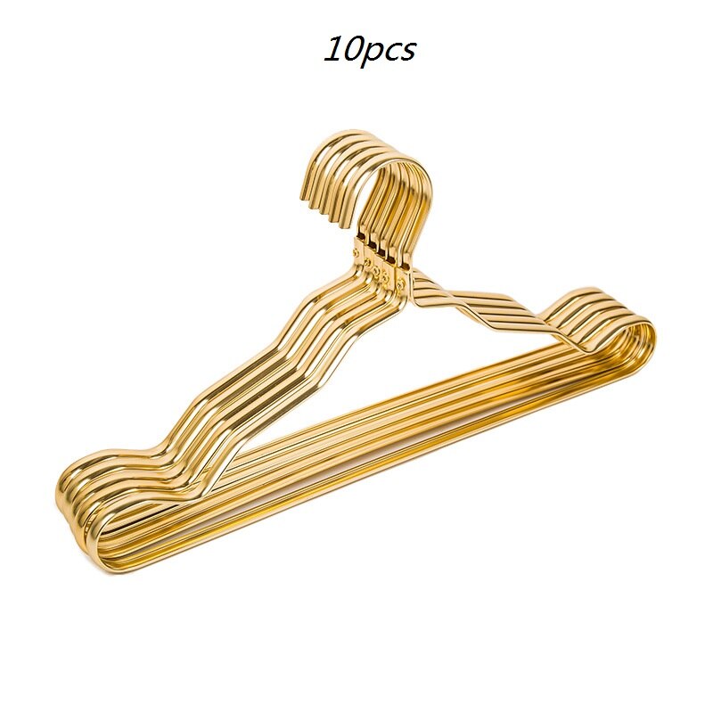 Cintres métalliques pour vêtements, 20 pièces, en alliage d'aluminium, support de séchage antidérapant, épais et coupe-vent, pour sous-vêtements, ceinture, manteau: Gold-10pcs