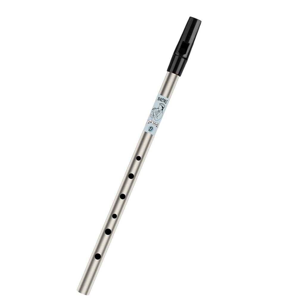 Irish Whistle Flute D C Key 6 Hole Tin Whistle Nickel Brass: High D Silver