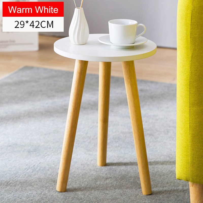 Nordic Style Solid Wood Coffee Table Living room Sofa Side Table Small Dining Table Small Tea Table Home Furniture: 29cm white