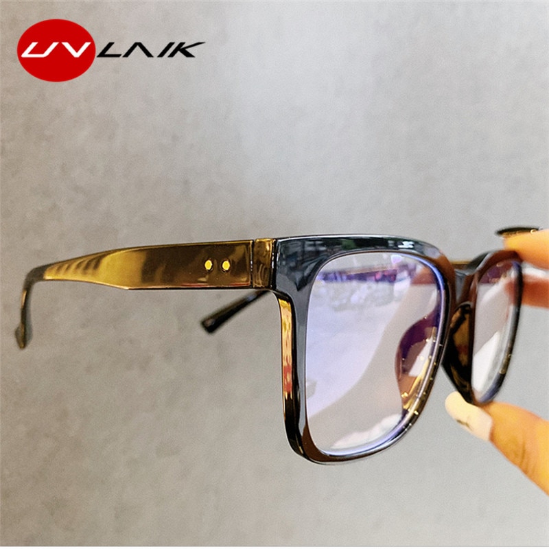 Gafas cuadradas UVLAIK Anti Blue Light, montura de gafas para mujer y hombre a la con marco grande, monturas de gafas transparentes para mujer, gafas ópticas