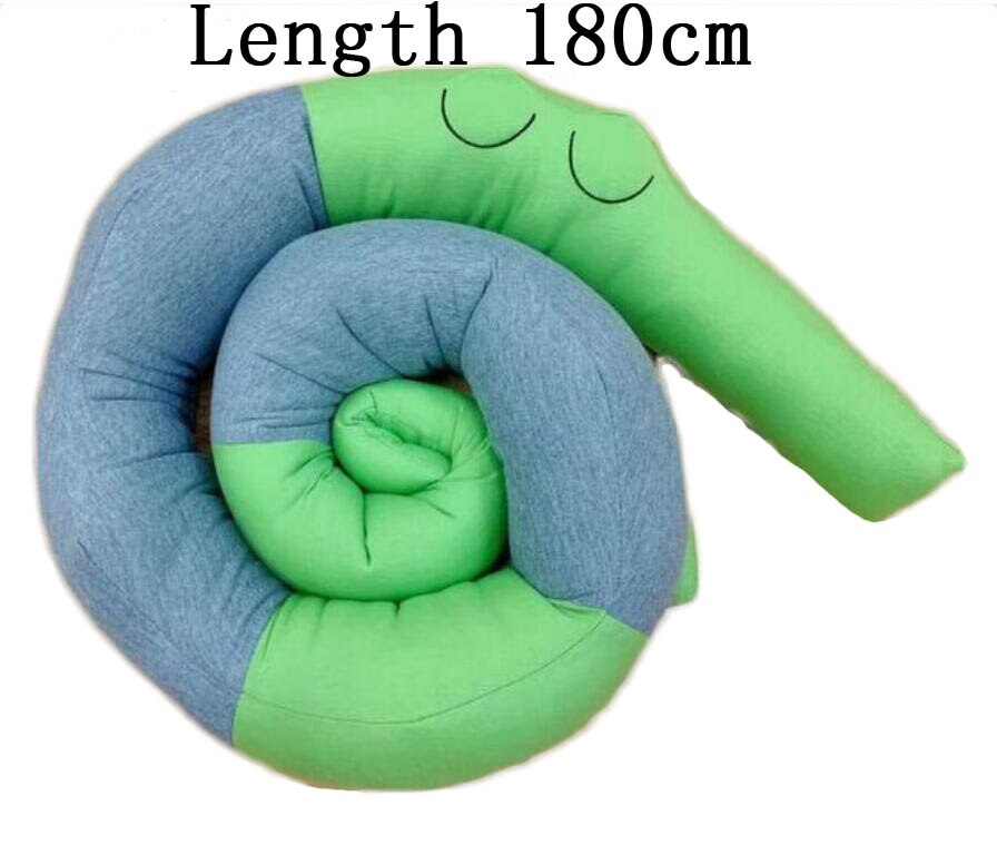 Long Pillow Children Bed Fence Baby Anticollision Pillows Bedside Soft Crib Bumper Children Newborn Cradle Bumpers: green crocodile