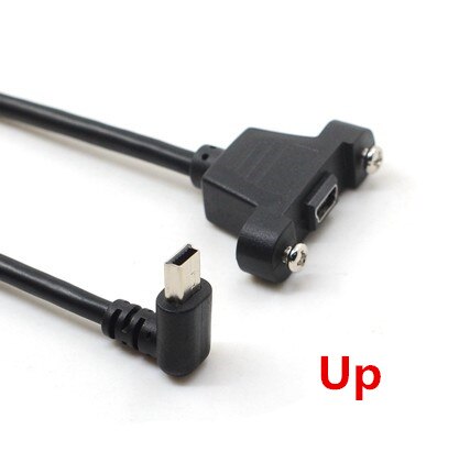 Mini Usb Up Down Links Haaks Elleboog Mini Usb B 5pin 2.0 Man-vrouw Verlengkabel 30 Cm 50 Cm Met Panel Mount Gat: Up