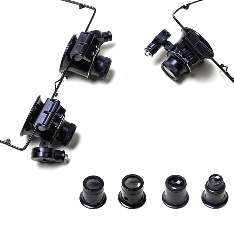 Watch Repair Magnifier Jewelery Magnifying Glasses 5X 10X 15X 20X Dual Eye Loupe Lens Microscope LXH