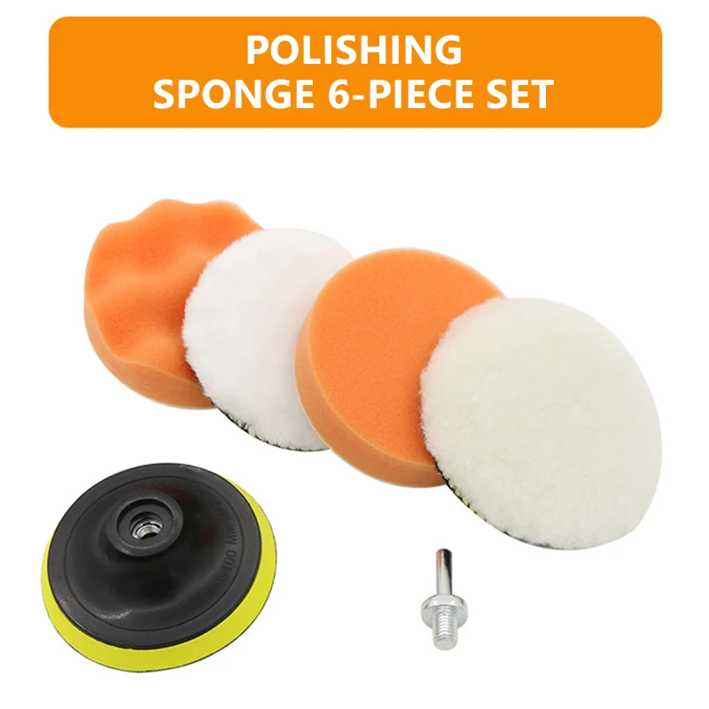 6 Stuks Auto Polijstschijf Spons Pads Kit Auto Detaillering Waxen Polish Machine Buffering Spons Verwijderen Krassen Wax Pads