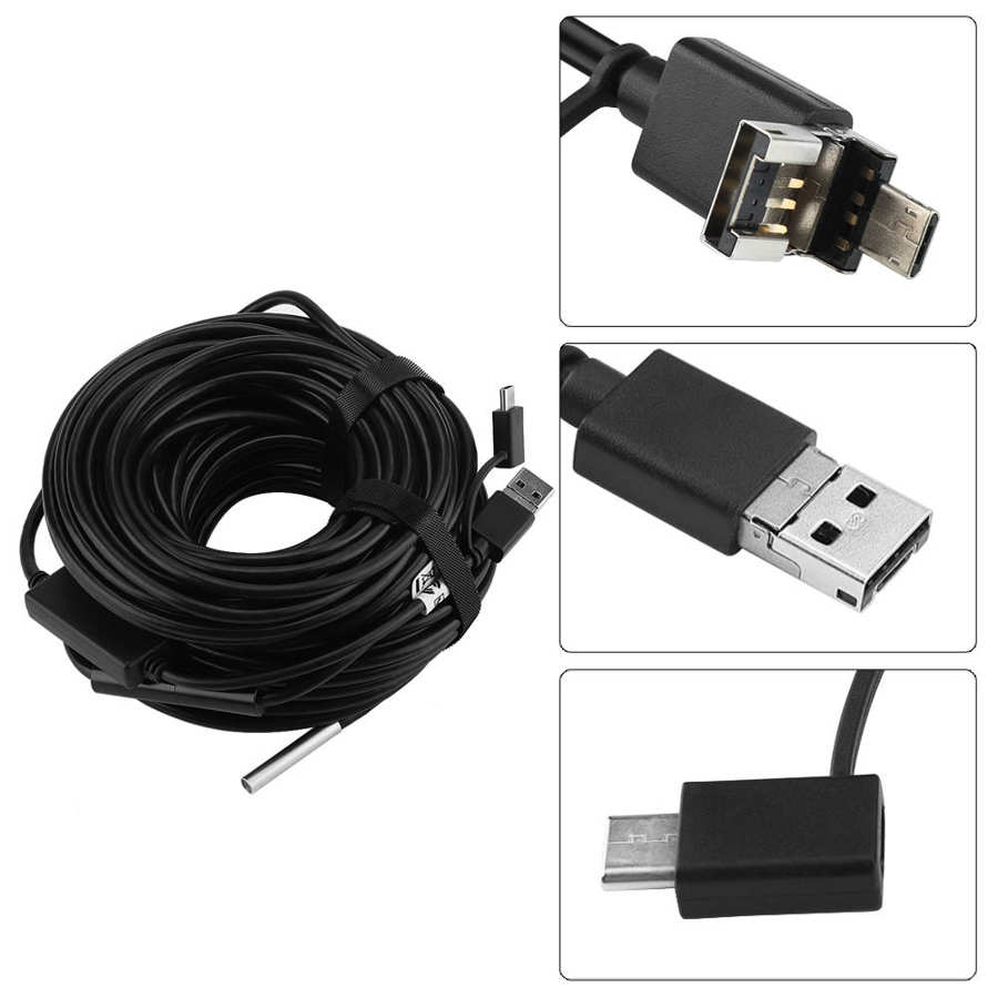 Endoskop kamera 20m kabel 5.5mm usb endoskop med 720p hd vandtæt kamera til android pc rør bilinspektion