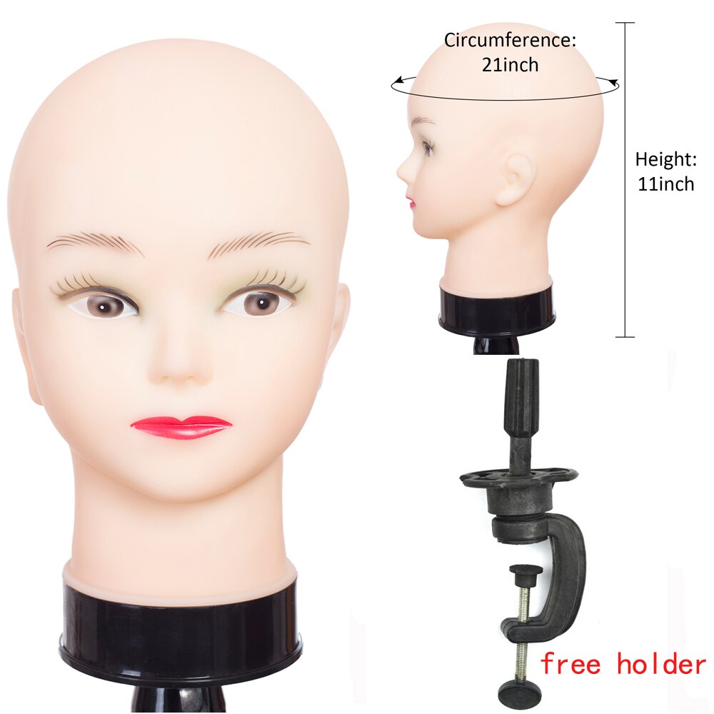 Pruik Mannequin Hoofd Met Stand Kaal Kosmetiek Oefenpop Naaien Hoofd Voor Maken Pruiken Met Gratis Houder Voor Zwarte Vrouwen: sf-11