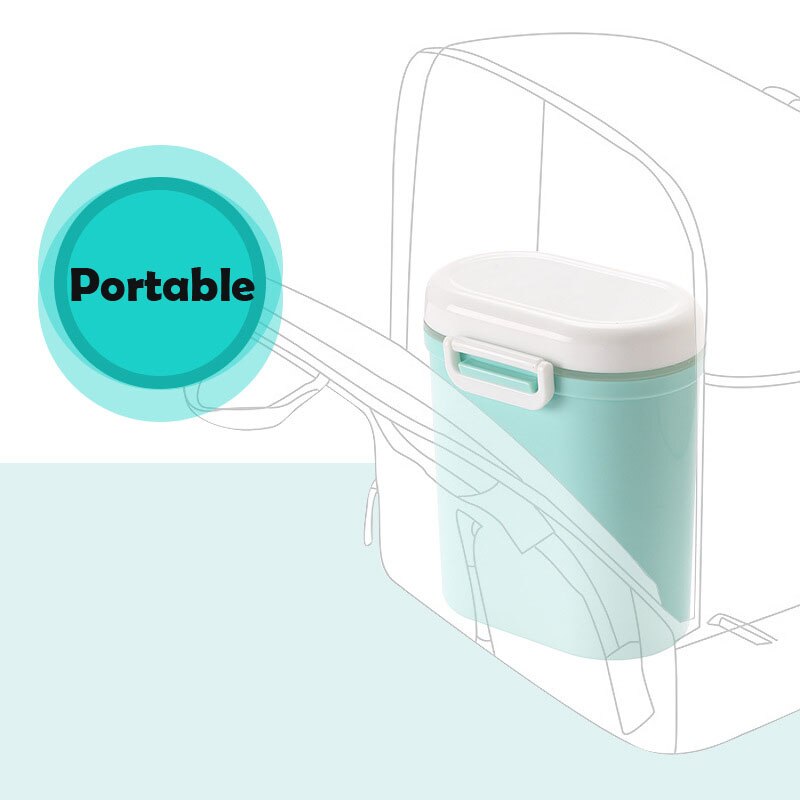 Baby mælkepulver beholder bærbar modermælkserstatning madopbevaringsdispenser spædbørn forseglet æske med ske bærbar udtag stor opbevaring