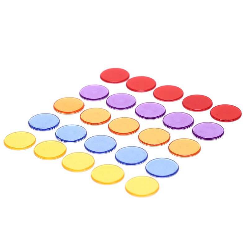Lot de 100 jetons en plastique, 5 couleurs, marqueurs, cartes de jeu, pour salle de classe et carnaval