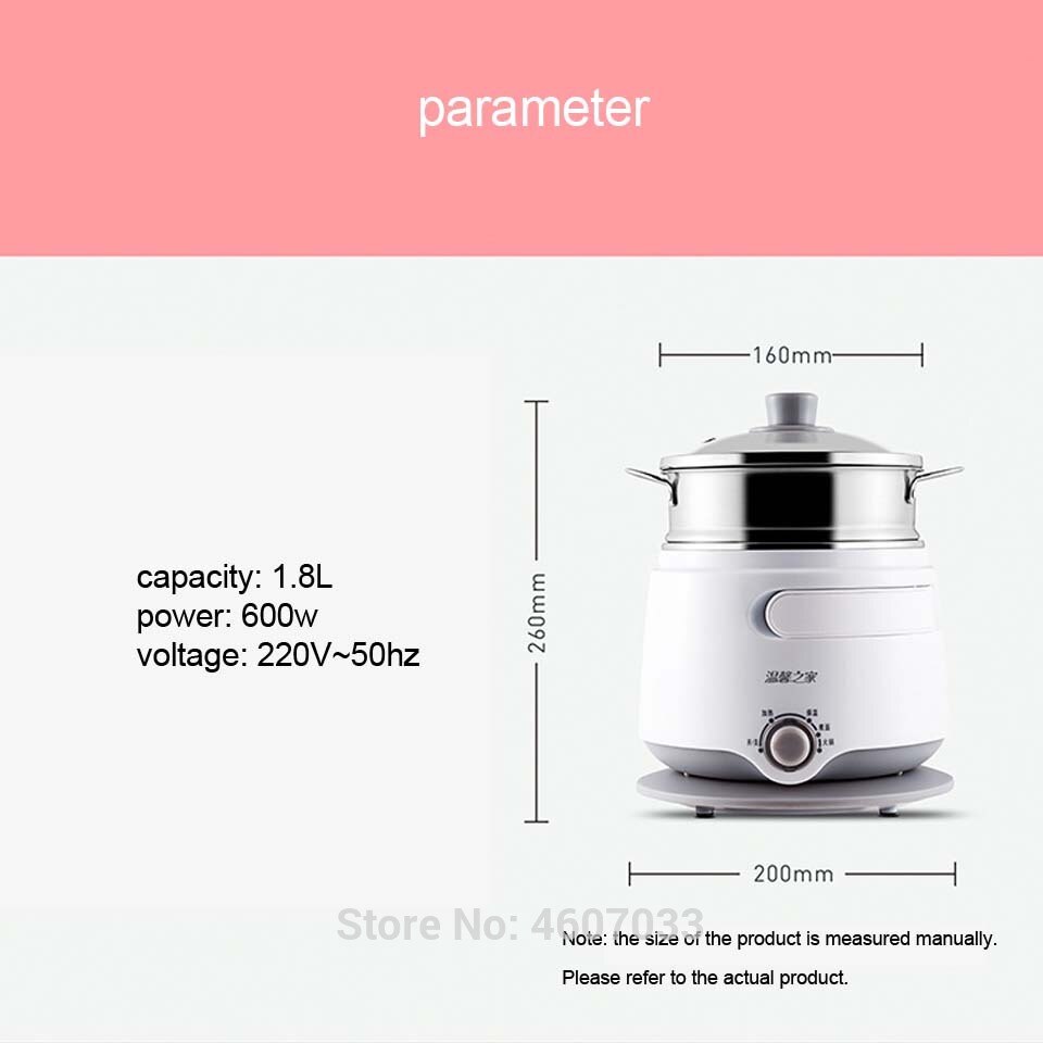 220V Mini Multifunction Electric Cooking Machine Pot Multi Electric porridge soup noodle Cooker with steam EU/UK/AU/US