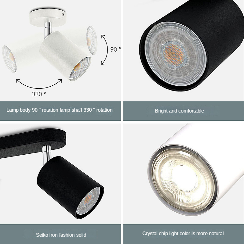 Nordic Creatieve Opbouw Draaibaar Huis Woonkamer Keuken Eiland 6W Vervangbare GU10 Led Cob Spot Plafond Downlight