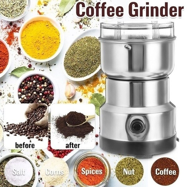 Multifunktionel kaffekværn rustfri elektriske urter / krydderier / nødder / korn / kaffebønner slibning, us plug