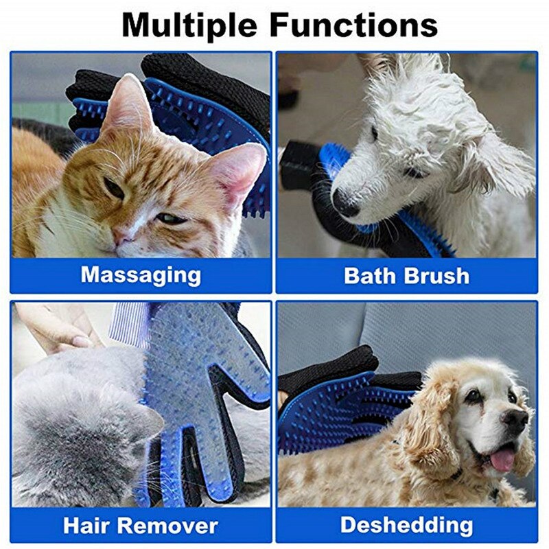 Chien animal de compagnie toilettage gant chien Massage peignes chat cheveux enlever gants respirant Silicone bain nettoyage brosse de nettoyage pour animaux de compagnie