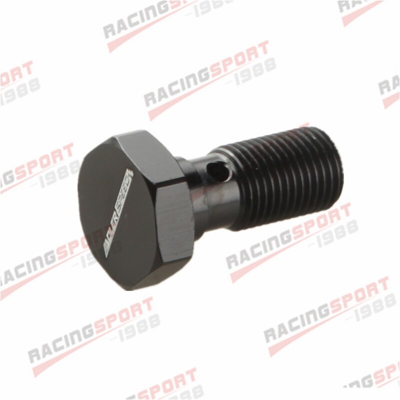 Banjo Bolt M10 x 1.0 Aluminium Banjo Bolt Brake Caliper Adaptor Black