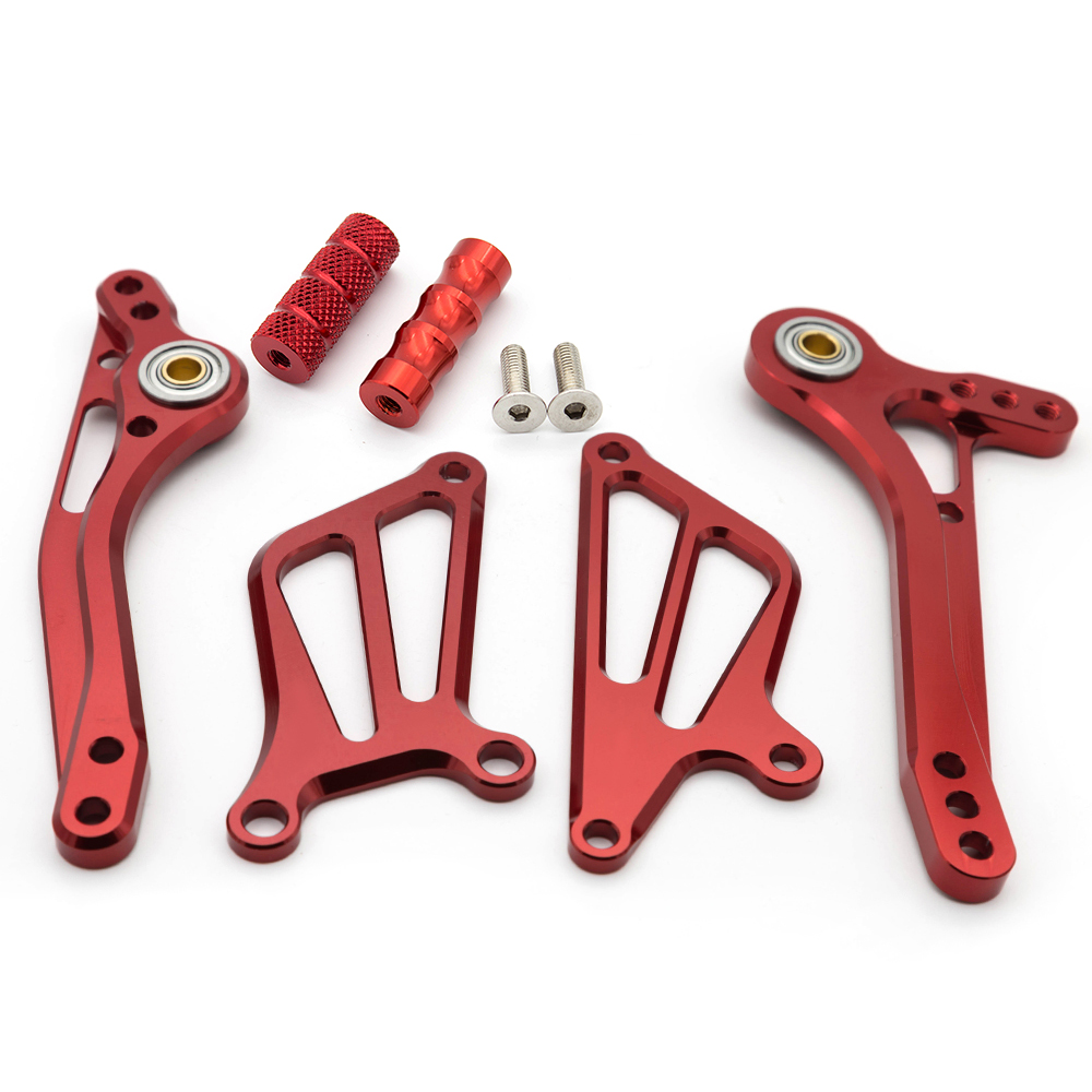 Voor Kawasaki ZX6R Zx 6R 05-08 Cnc Aluminium Motorfiets Achteren Geplaatste Voetsteun Footpeg Pedaal Achter Set Foot Rest accessoires Deel: A set  Red