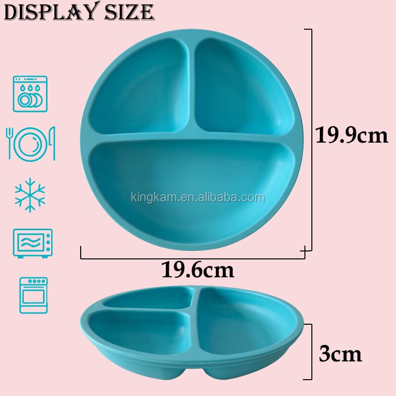 Baby Bowls Plates Spoons Safe Silicone Dining Plates Solid Cute Cartoon Children&#39;s Dishes Training Tableware Kids Feeding Bowls